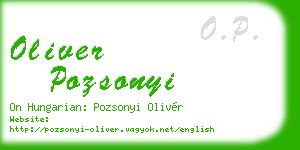 oliver pozsonyi business card